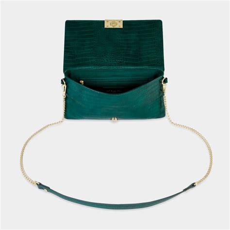 celine faux croc perfect pouch forest green|CELINA PERFECT POUCH .